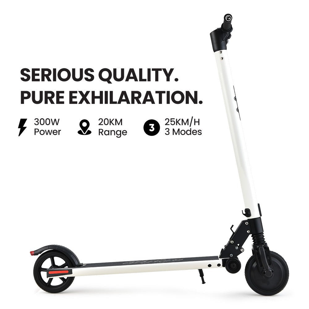 ALPHA Peak Electric Scooter 300W Power Up to 25km/h Adult Teens E - Scooter Easy Fold, White - Outdoorium