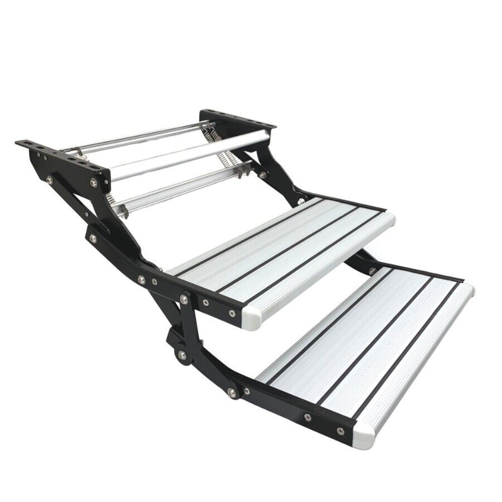 Aluminium Double Caravan Step Pull Out Folding Steps For Road RV Camper Trailer - Outdoorium