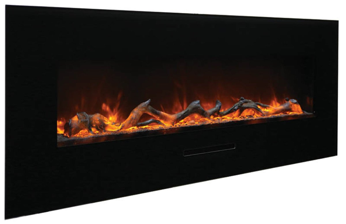 Amantii 48 WM-FM-48-5823-BG: Wall Mount/Flush Mount Electric Fireplace with Glass Surround - Outdoorium