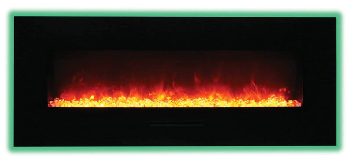 Amantii 48 WM-FM-48-5823-BG: Wall Mount/Flush Mount Electric Fireplace with Glass Surround - Outdoorium