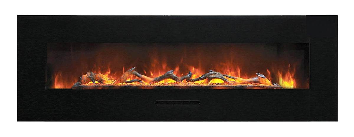 Amantii 60 WM-FM-60-7023-BG: Wall Mount/Flush Mount Electric Fireplace with Glass Surround - Outdoorium