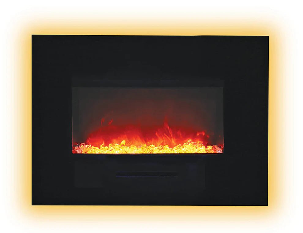 Amantii WM-FM-26-3623-BG: Wall Mount/Flush Mount Electric Fireplace with Glass Surround - Outdoorium