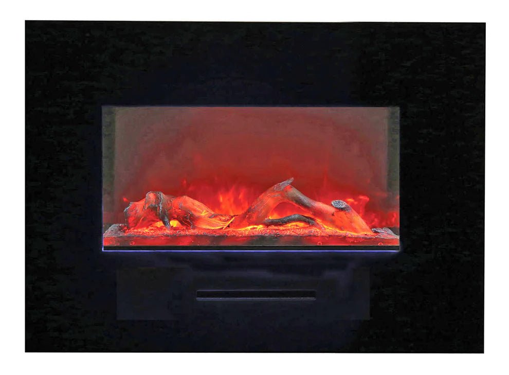 Amantii WM-FM-26-3623-BG: Wall Mount/Flush Mount Electric Fireplace with Glass Surround - Outdoorium