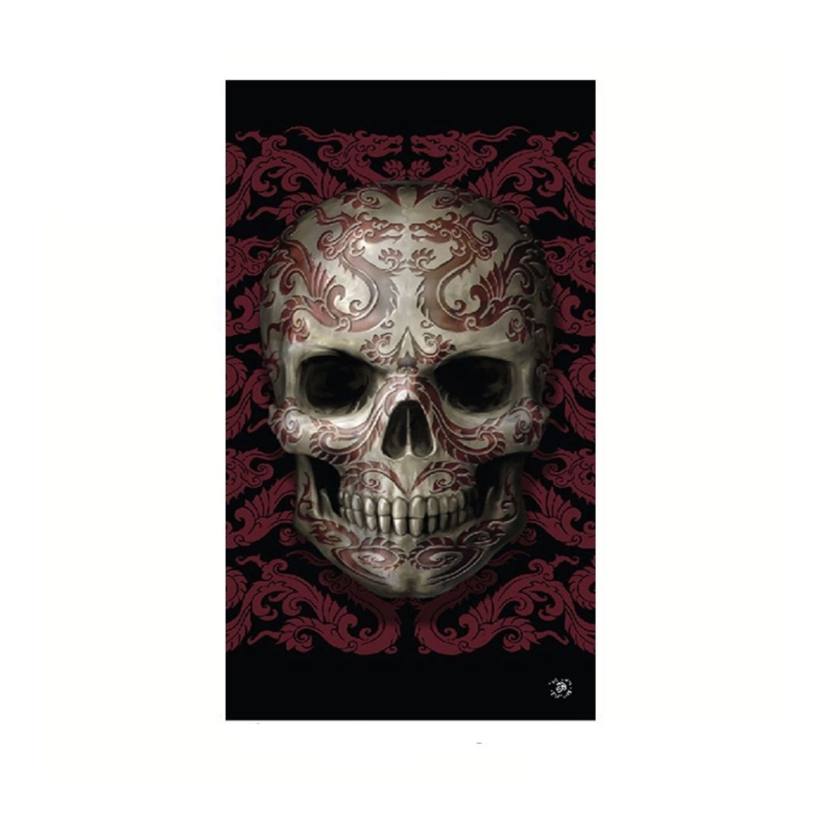 Anne Stokes Oriental Skull Beach Towel 75 x 150 cm - Outdoorium