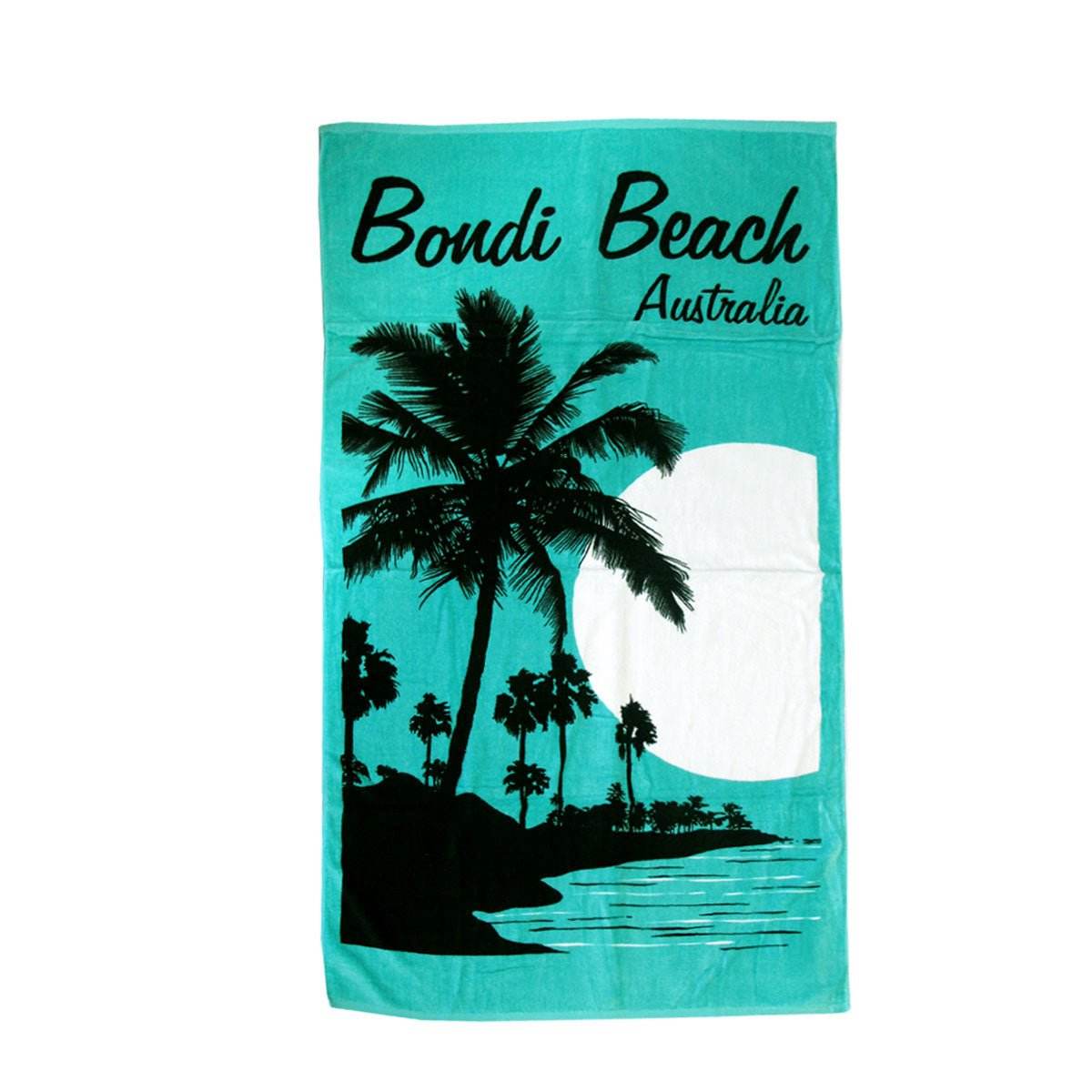 Aqua Blu Bondi Beach Aqua 100% Cotton Beach Towel 80 x 150 cm | Outdoorium
