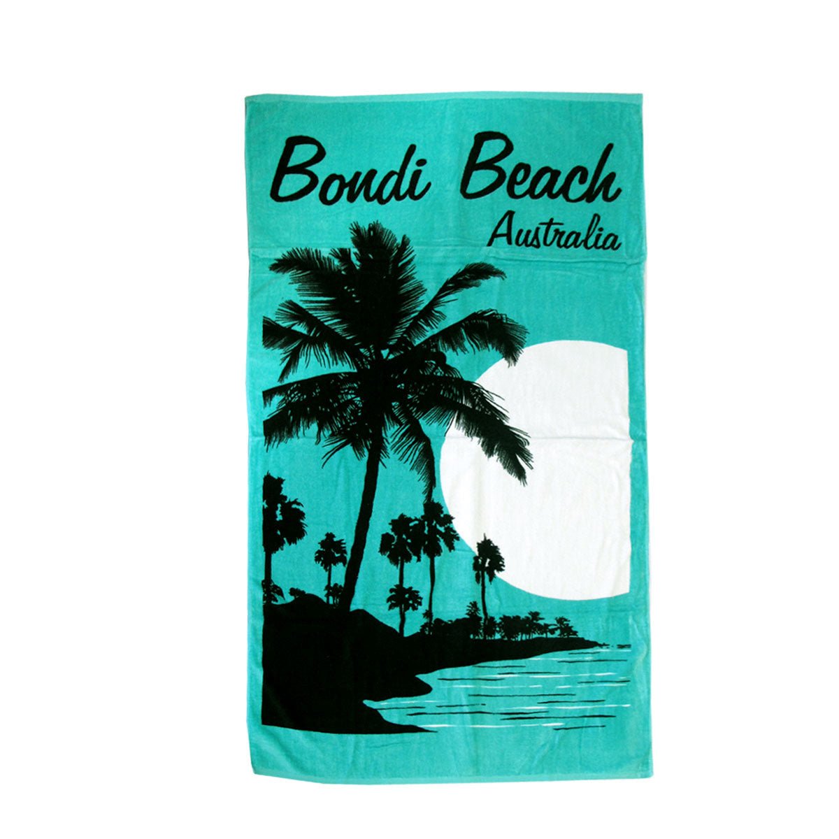 Aqua Blu Bondi Beach Aqua 100% Cotton Beach Towel 80 x 150 cm - Outdoorium