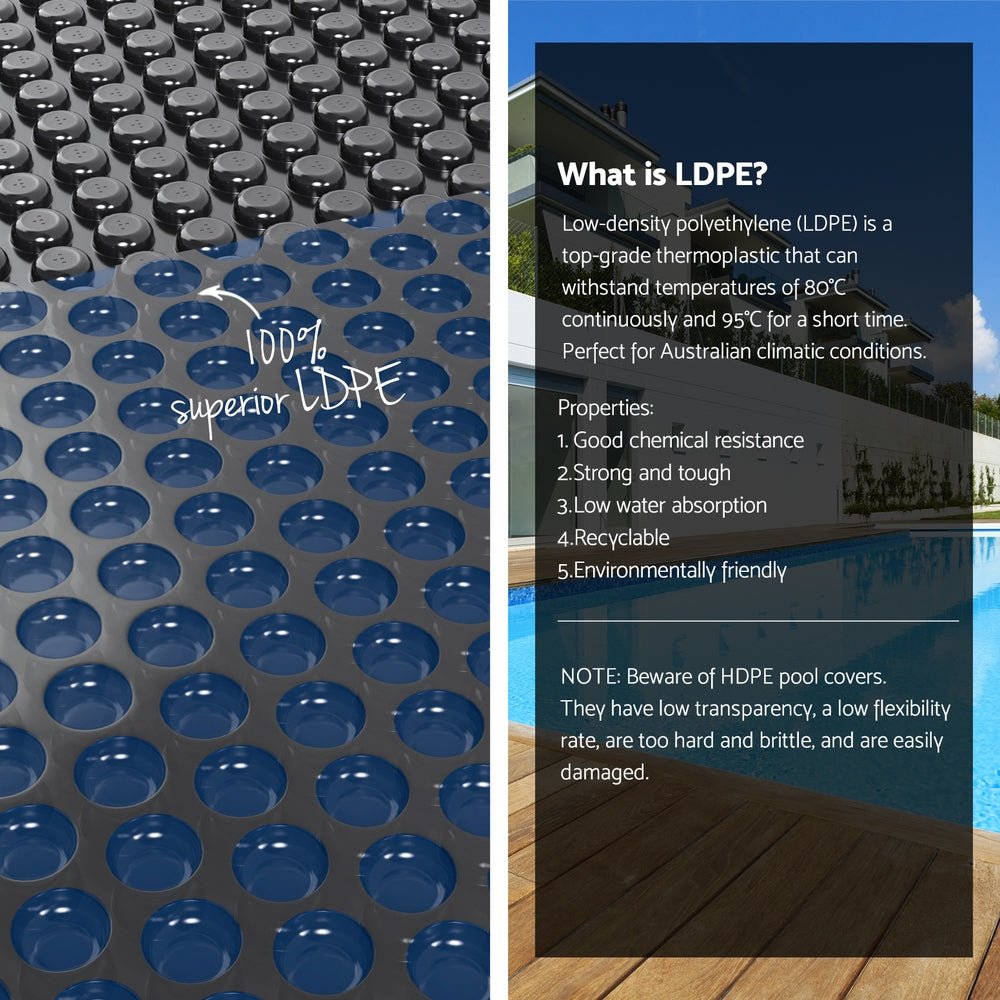 Aqua Buddy Pool Cover 600 Micron 10x4m w/ Roller 5.55m Swimming Pools Black Solar Blanket | Outdoorium
