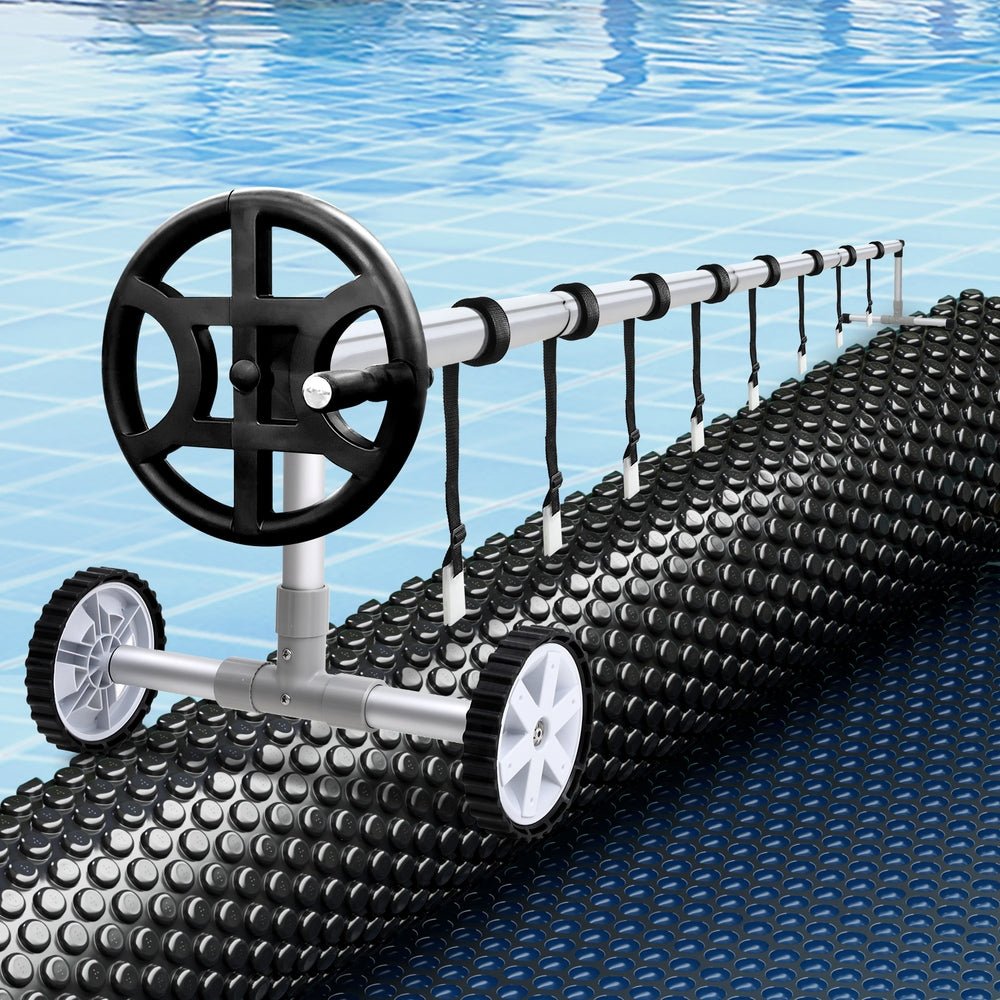 Aqua Buddy Pool Cover 600 Micron 7x4m w/ Roller 4m Swimming Pools Black Solar Blanket | Outdoorium
