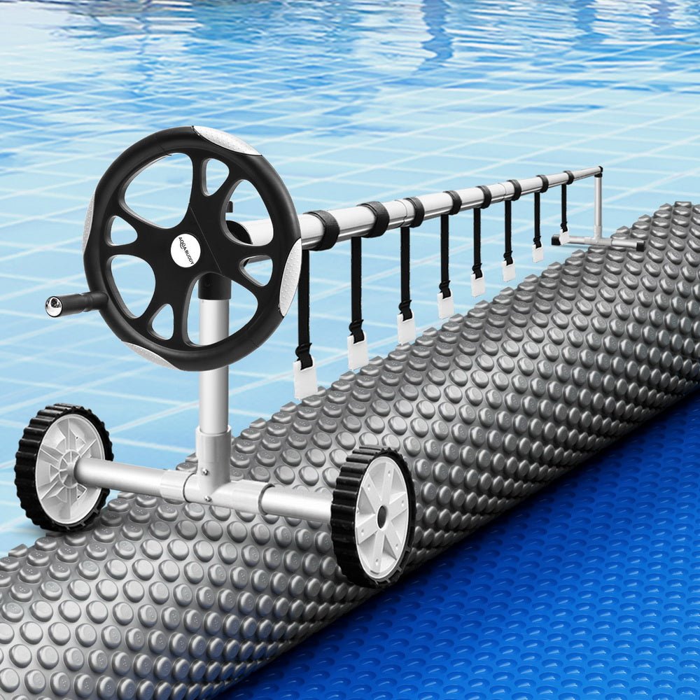 Aqua Buddy Pool Cover 600 Micron Solar Heat Blanket LDPE 8x4.2m w/ 5.55m Roller | Outdoorium