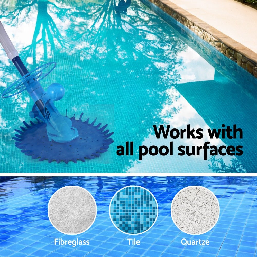 Aquabuddy Pool Cleaner Automatic Vacuum Swimming Pool Floor Climb Wall 10M - Outdoorium