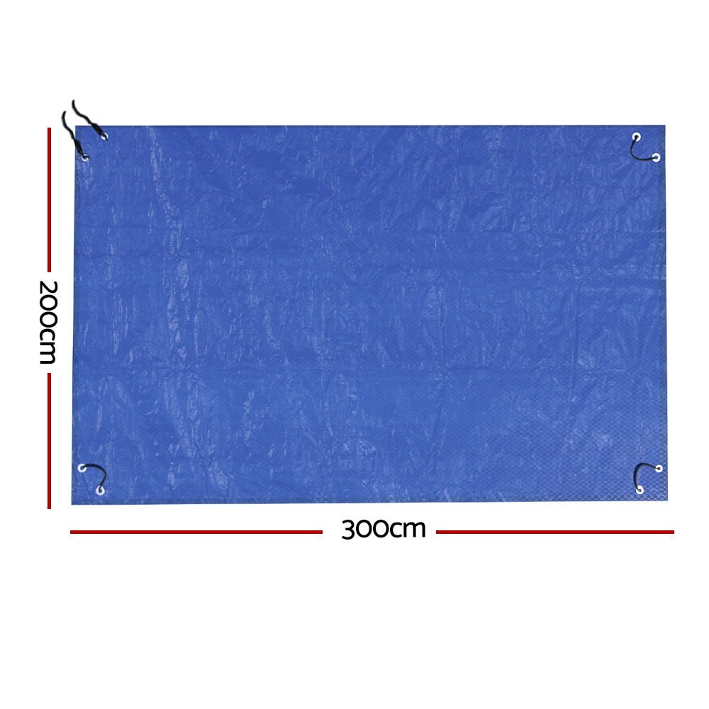 Aquabuddy Pool Cover 3x2m Above-ground Swimming Pool Blanket Blue - Outdoorium