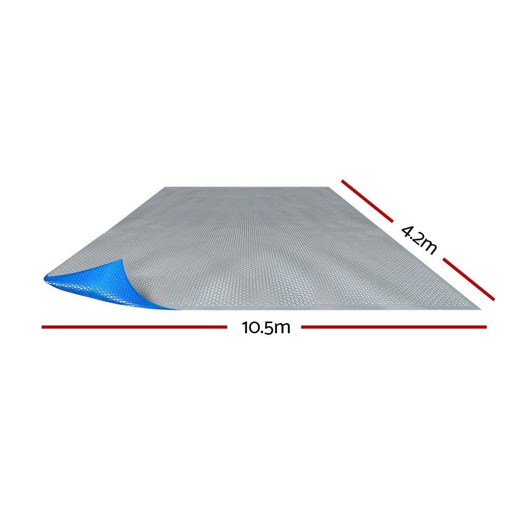 Aquabuddy Pool Cover 500 Micron 10.5x4.2m Swimming Pool Solar Blanket Blue Silver | Outdoorium