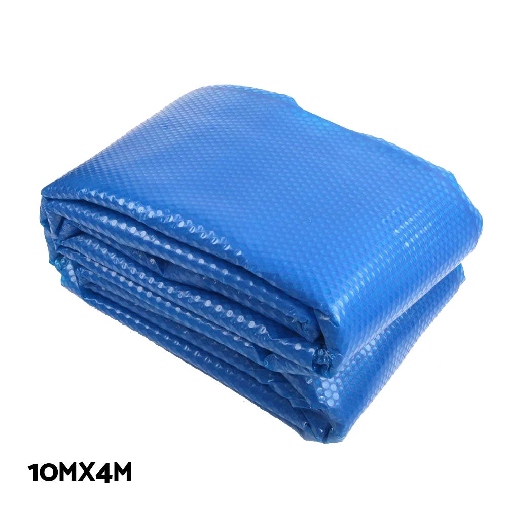 Aquabuddy Pool Cover 500 Micron 10x4m Blue Swimming Pool Solar Blanket 4m Roller - Outdoorium