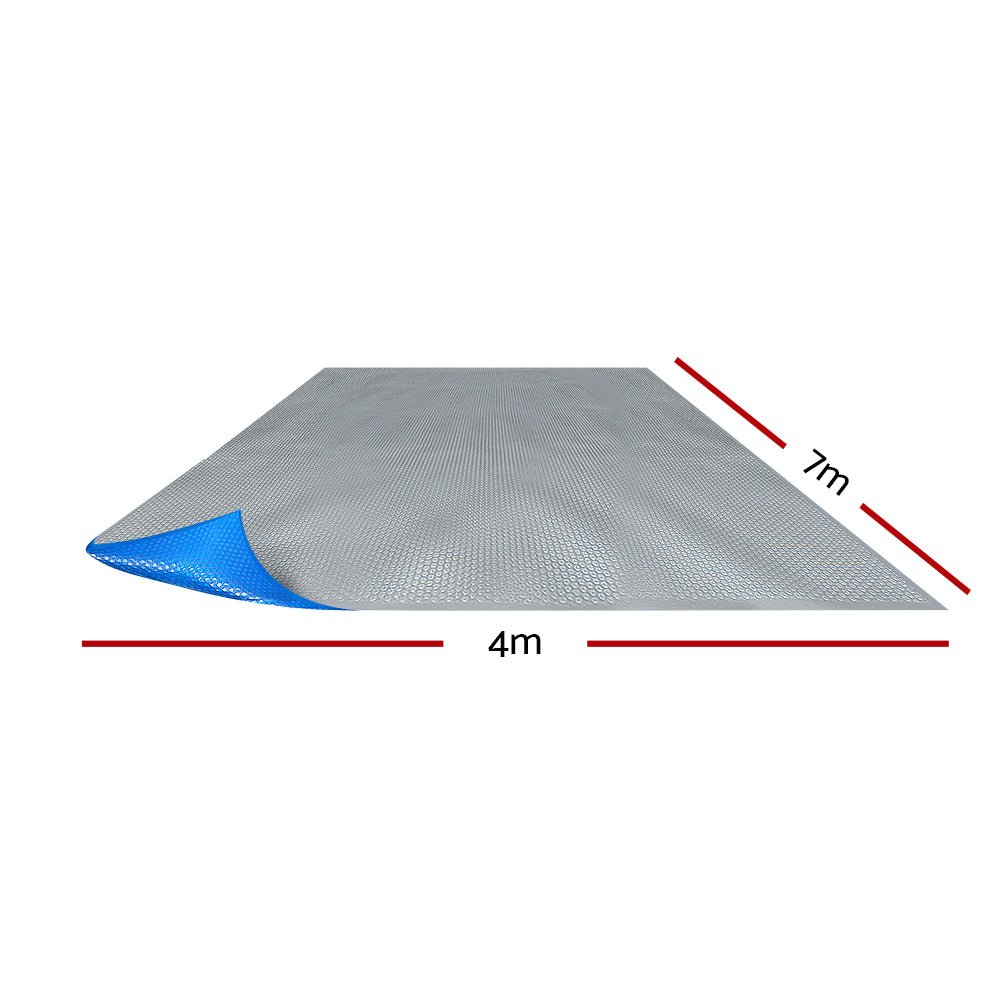 Aquabuddy Pool Cover 500 Micron 7x4m Swimming Pool Solar Blanket Blue Silver - Outdoorium