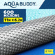 Aqua Buddy Pool Cover 600 Micron 11x6.2m Swimming Pool Solar Blanket Blue Silver | Outdoorium