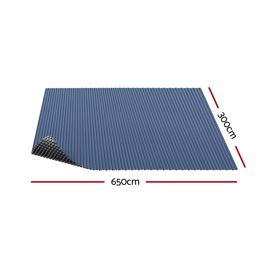 Aquabuddy Pool Cover 600 Micron 6.5x3m Swimming Pool Solar Blanket Blue Black - Outdoorium