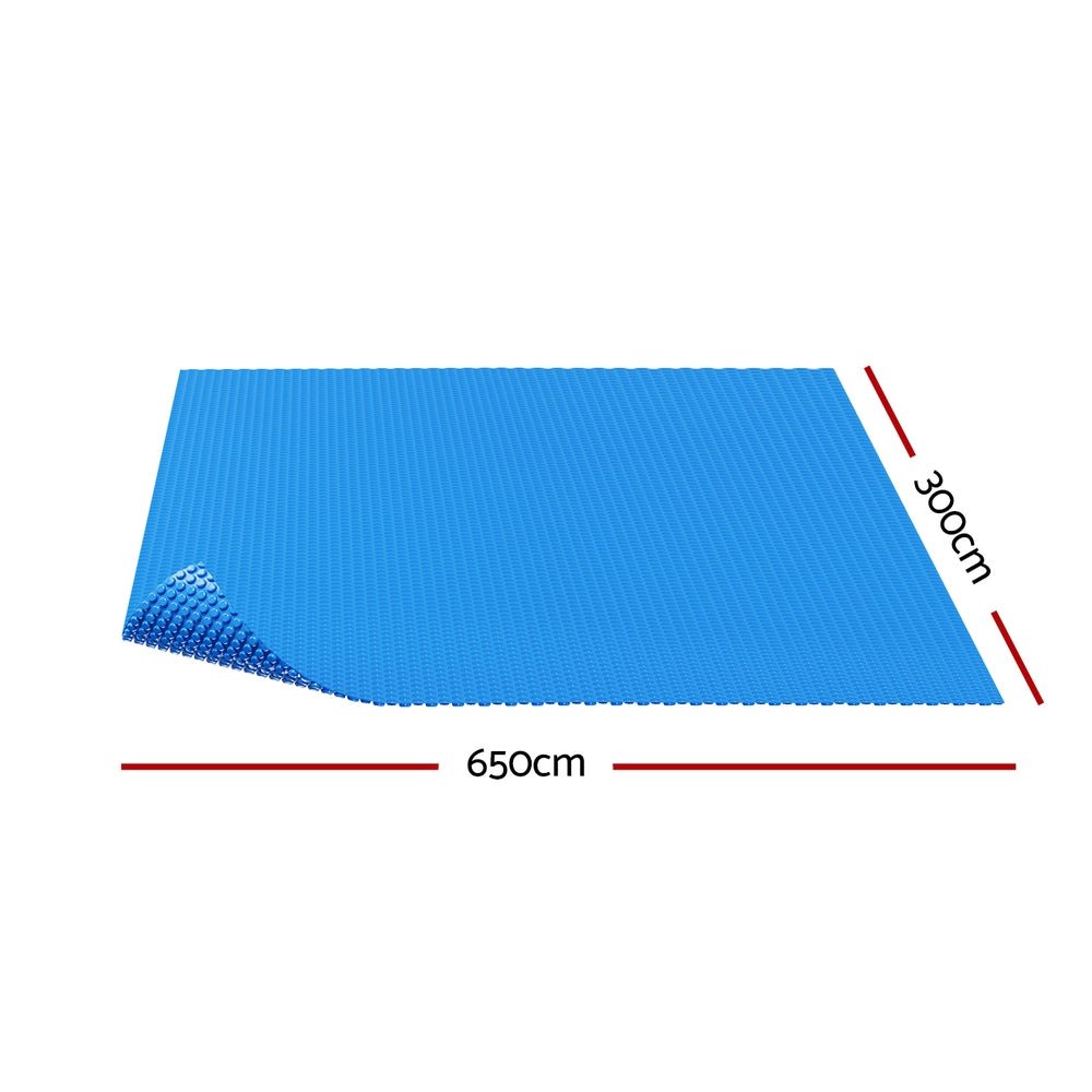 Aquabuddy Pool Cover 600 Micron 6.5x3m Swimming Pool Solar Blanket Blue - Outdoorium