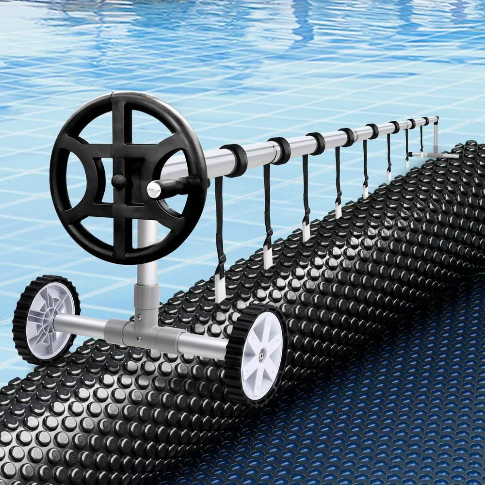 Aqua Buddy Pool Cover 600 Micron 6.5x3m w/ Roller 4m Swimming Pools Black Solar Blanket | Outdoorium