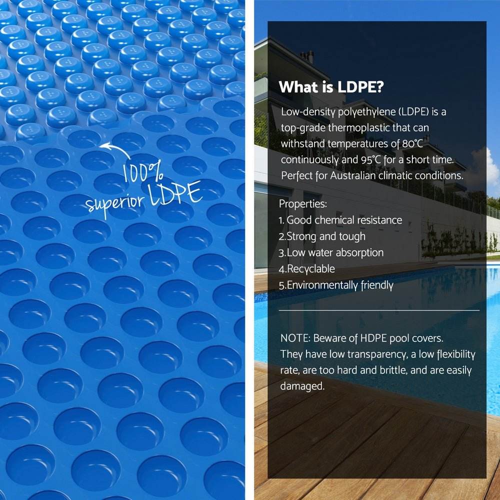 Aqua Buddy Pool Cover 600 Micron 7x4m w/ Roller 4m Swimming Pools Solar Blanket - Outdoorium