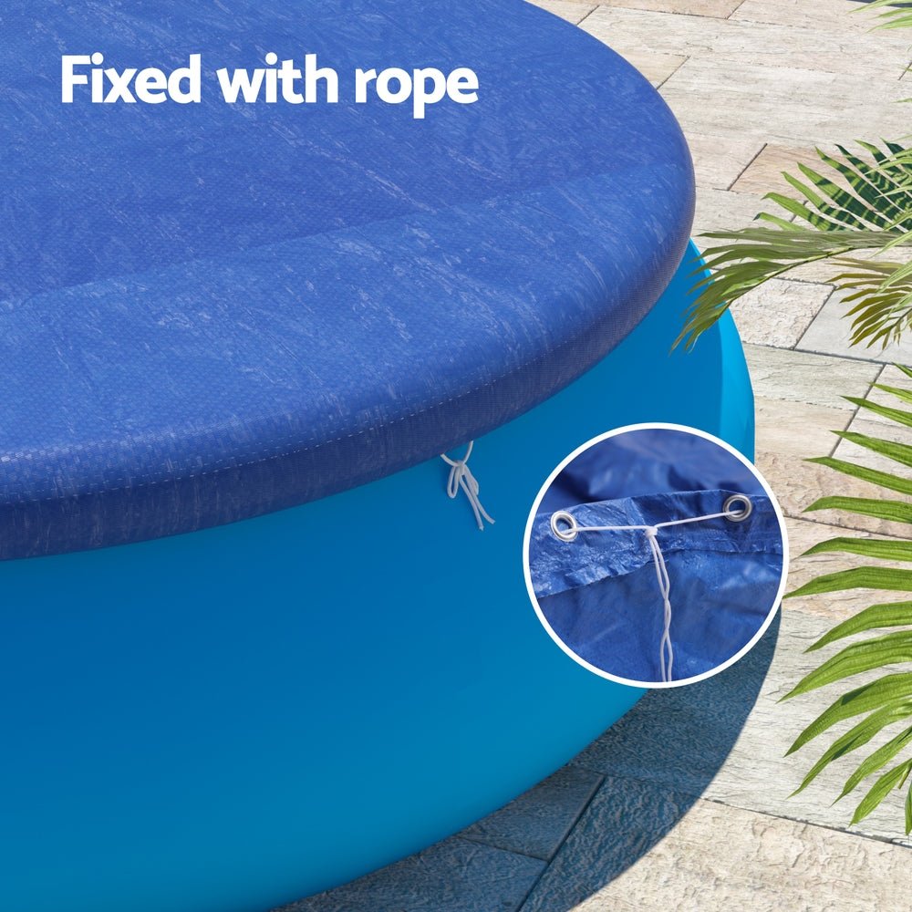 Aquabuddy Pool Cover Fit 2.44m Round Above - ground Ring Swimming Pool Blanket Blue - Outdoorium