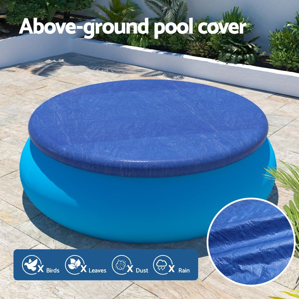 Aquabuddy Pool Cover Fit 2.44m Round Above - ground Ring Swimming Pool Blanket Blue - Outdoorium