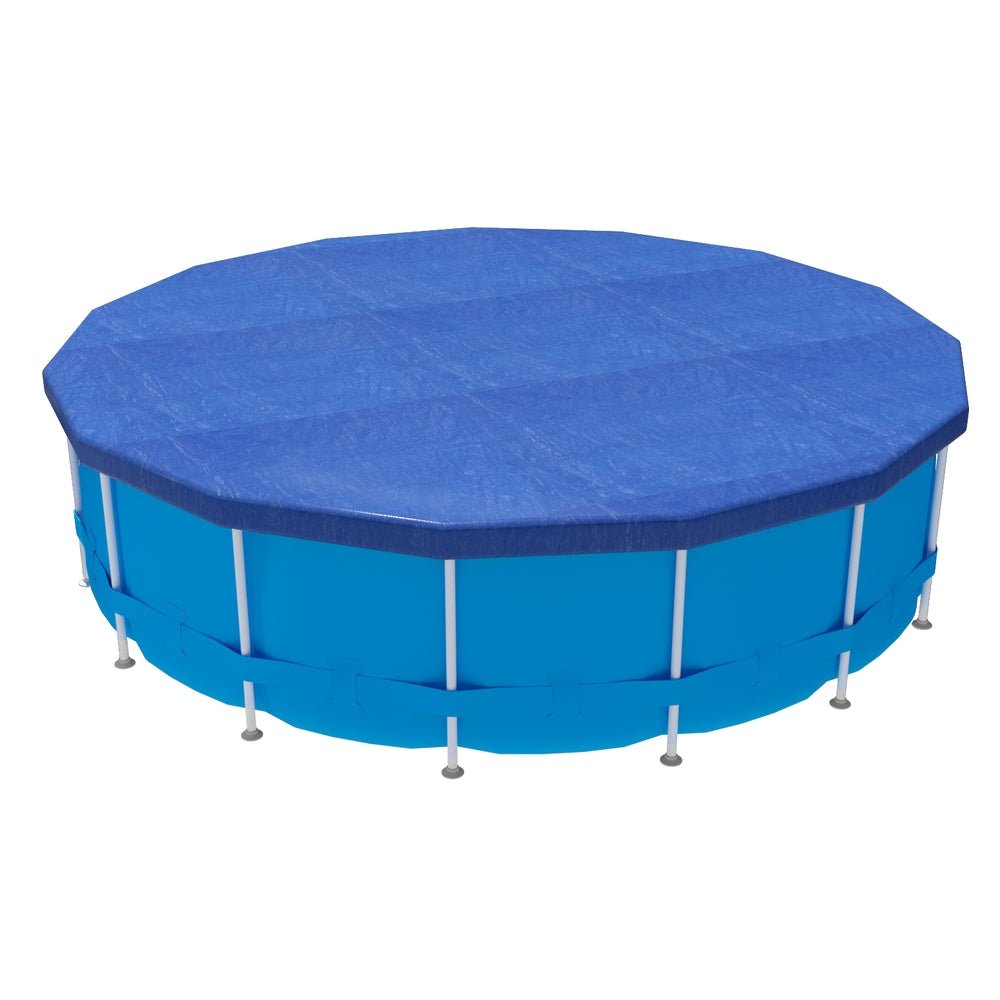 Aquabuddy Pool Cover Fit 3.66m Round Above - ground Swimming Pool Blanket Blue - Outdoorium