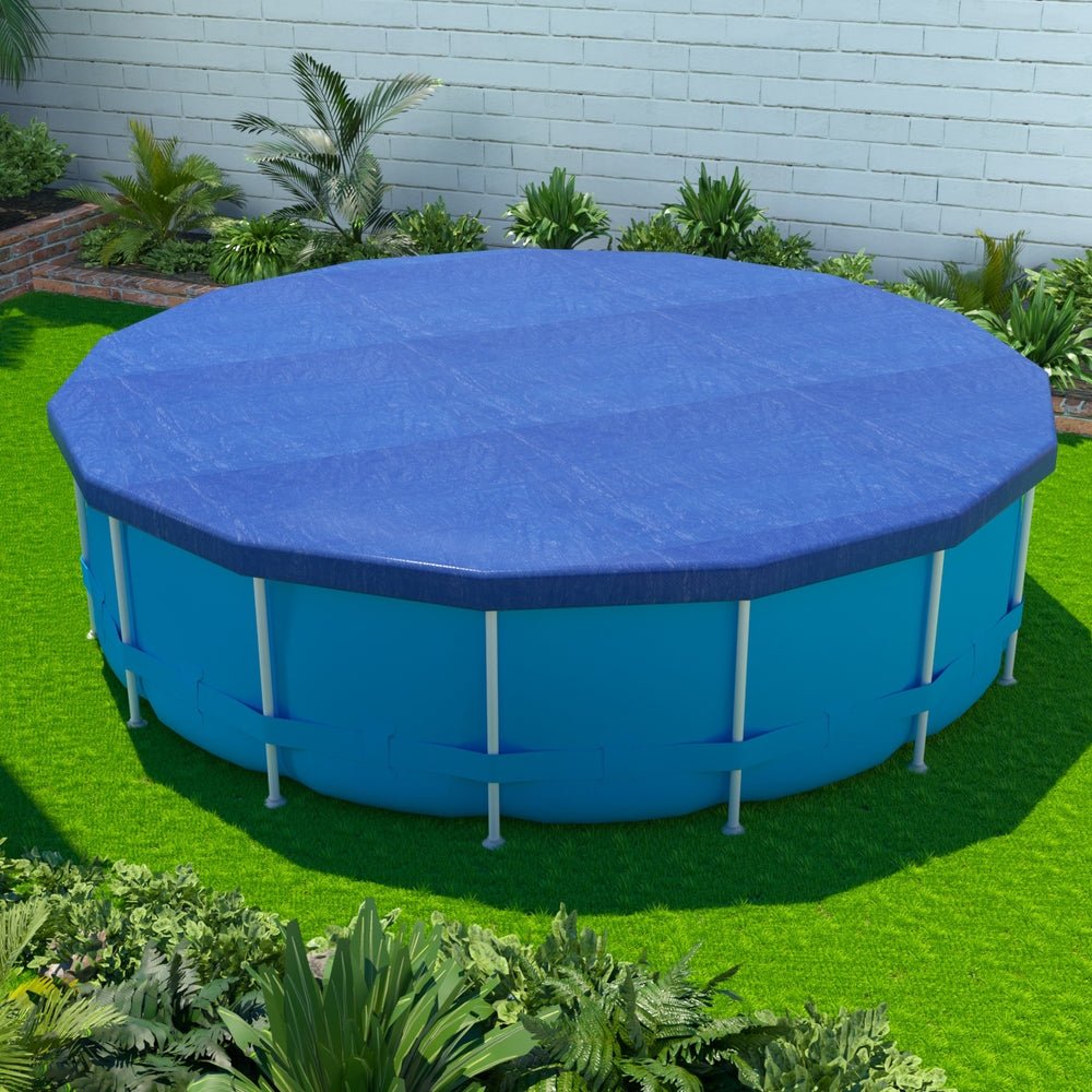 Aquabuddy Pool Cover Fit 3.66m Round Above - ground Swimming Pool Blanket Blue - Outdoorium