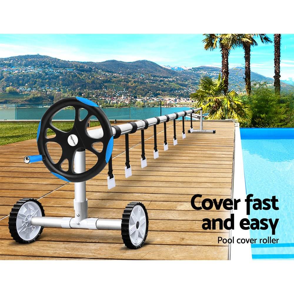 Aquabuddy Pool Cover Roller 5.5m Adjustable Swimming Pool Solar Blanket Reel Blue | Outdoorium