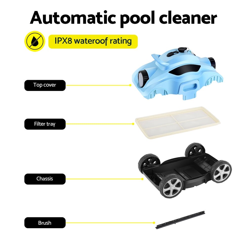 Aquabuddy Robotic Pool Cleaner Automatic Floor Vacuum Robot Swimming Cordless - Outdoorium