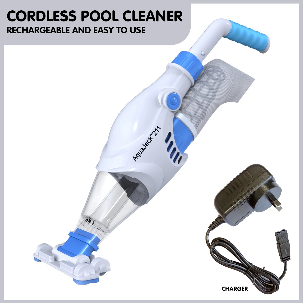 Aquajack 211 Cordless Rechargeable Spa and Pool Vacuum Cleaner - Outdoorium