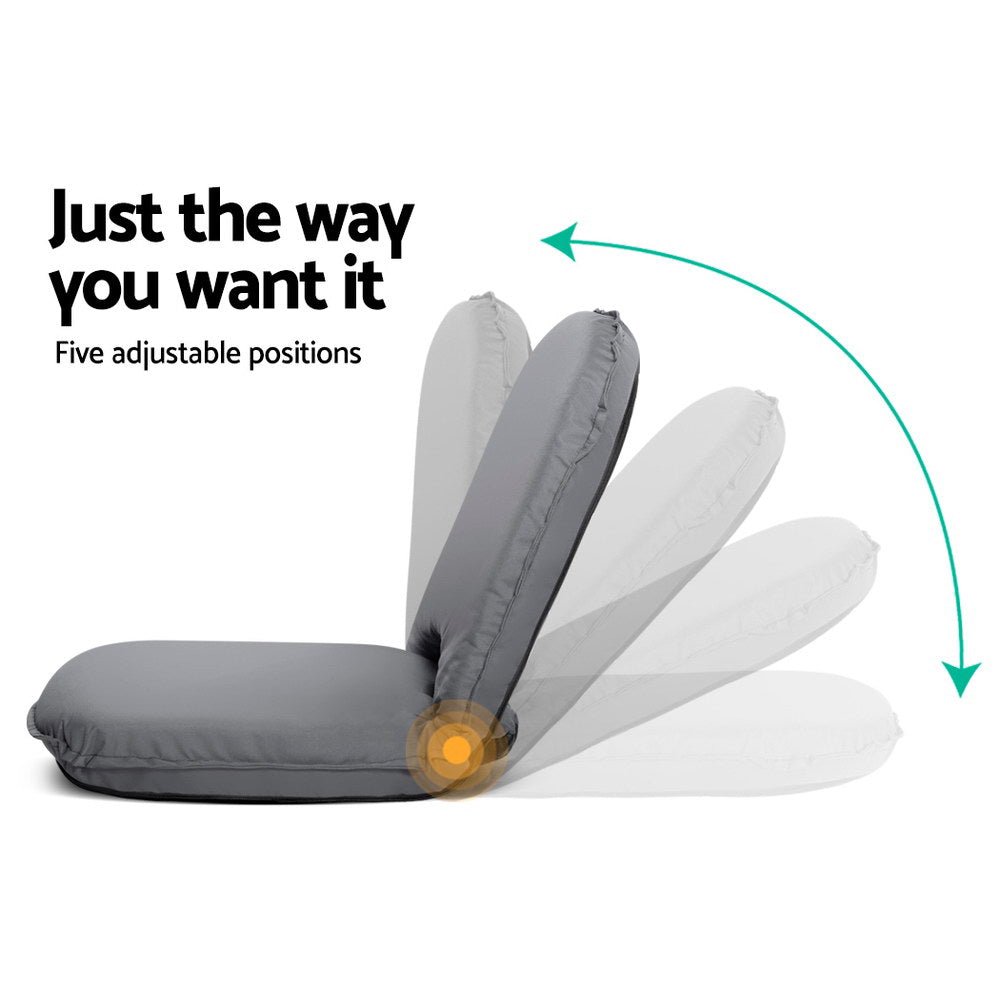 Artiss Floor Lounge Sofa Camping Chair Grey | Outdoorium