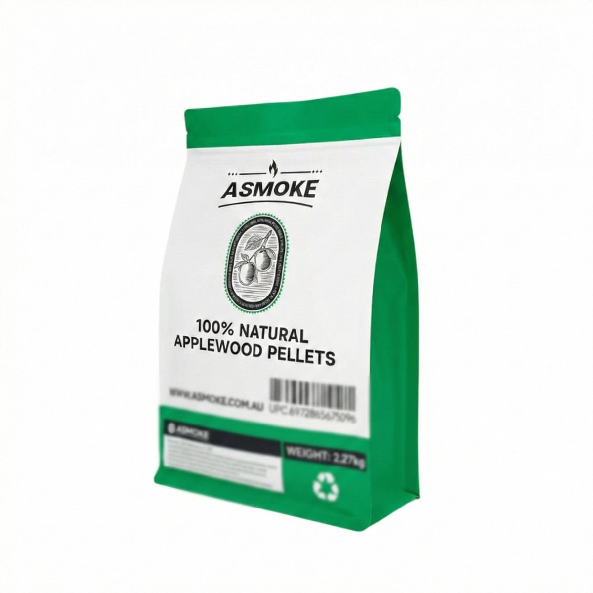 ASMOKE 100% Natural Apple Wood BBQ Smoker Pellets (2.27kg) - Premium Fruit Hardwood for Chicken & Pork | Home & Garden > BBQ > BBQs & Accessories