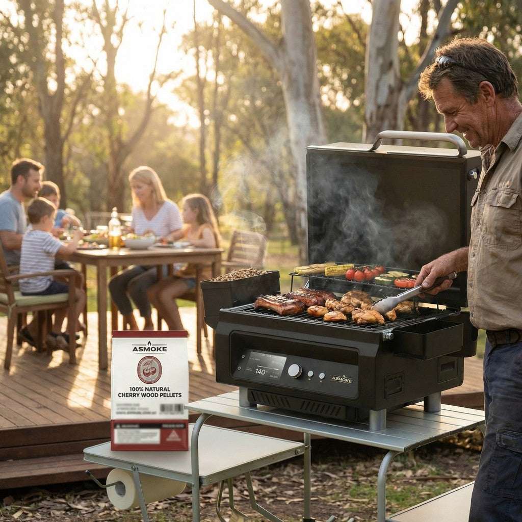 ASMOKE 100% Natural Cherry Wood BBQ Pellets (2.27kg) - Premium Fruit Hardwood for Smoker Grills & Cold Smoking | Home & Garden > BBQ > BBQs & Accessories