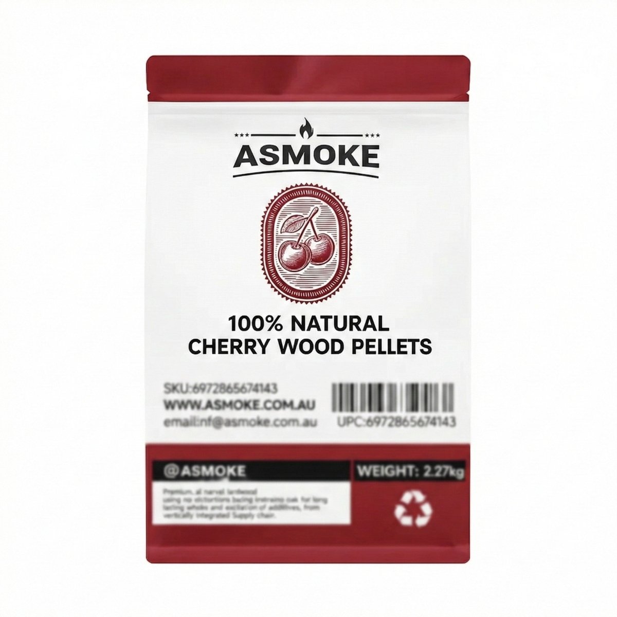 ASMOKE 100% Natural Cherry Wood BBQ Pellets (2.27kg) - Premium Fruit Hardwood for Smoker Grills & Cold Smoking | Home & Garden > BBQ > BBQs & Accessories