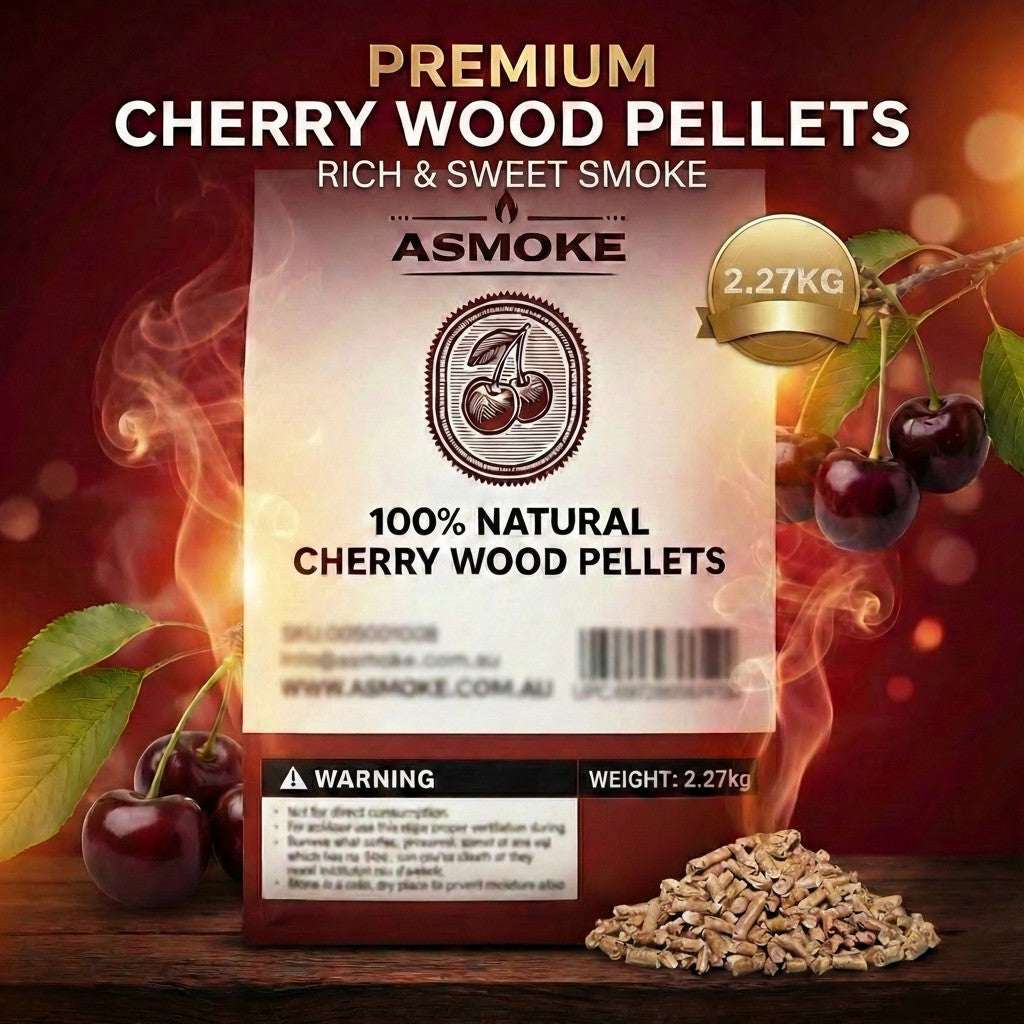 ASMOKE 100% Natural Cherry Wood BBQ Pellets (2.27kg) - Premium Fruit Hardwood for Smoker Grills & Cold Smoking | Home & Garden > BBQ > BBQs & Accessories