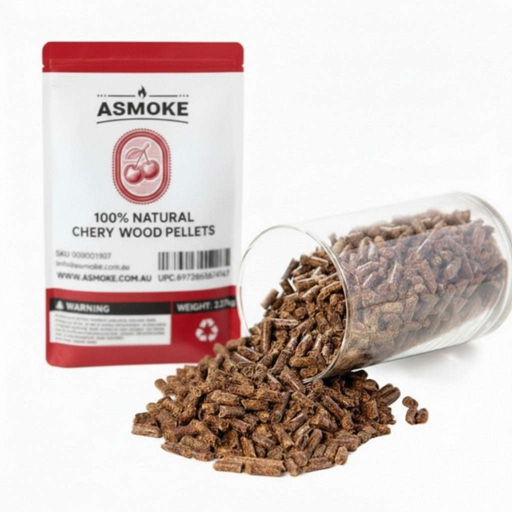 ASMOKE 100% Natural Cherry Wood BBQ Pellets (2.27kg) - Premium Fruit Hardwood for Smoker Grills & Cold Smoking | Home & Garden > BBQ > BBQs & Accessories