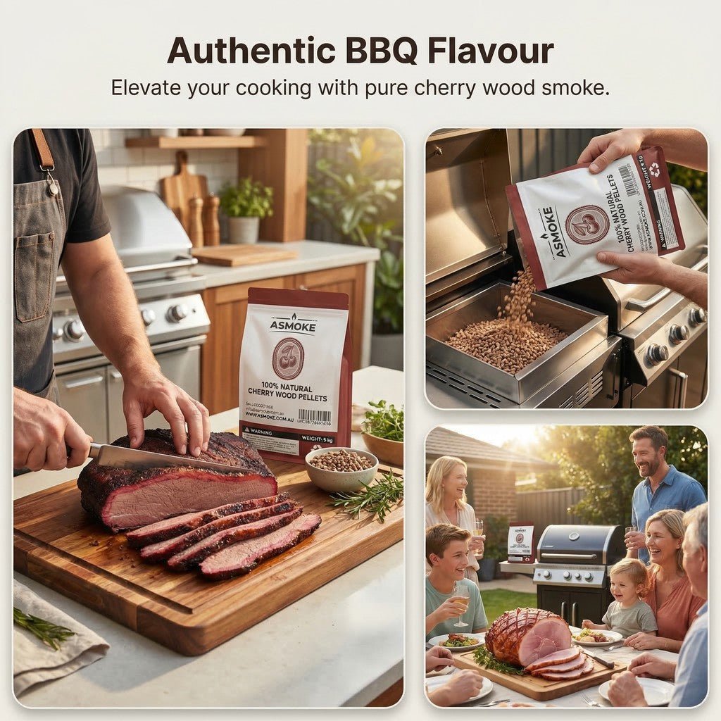 ASMOKE 100% Natural Cherry Wood BBQ Smoker Pellets (9kg / 20lbs) x2 | Home & Garden > BBQ > BBQs & Accessories