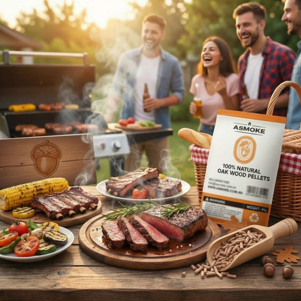 ASMOKE 100% Natural Oak Wood BBQ Pellets (2.27kg) - High Heat Hardwood for Brisket & Pizza Ovens | Home & Garden > BBQ > BBQs & Accessories