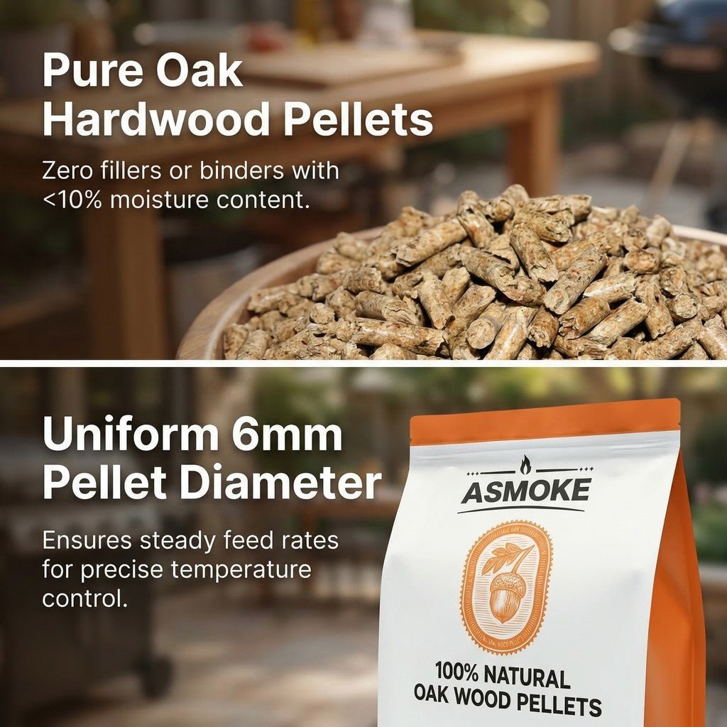 ASMOKE 100% Natural Premium Oak Wood BBQ Pellets for Smoker & Grill (9kg / 20lbs) x2 | Home & Garden > BBQ > BBQs & Accessories