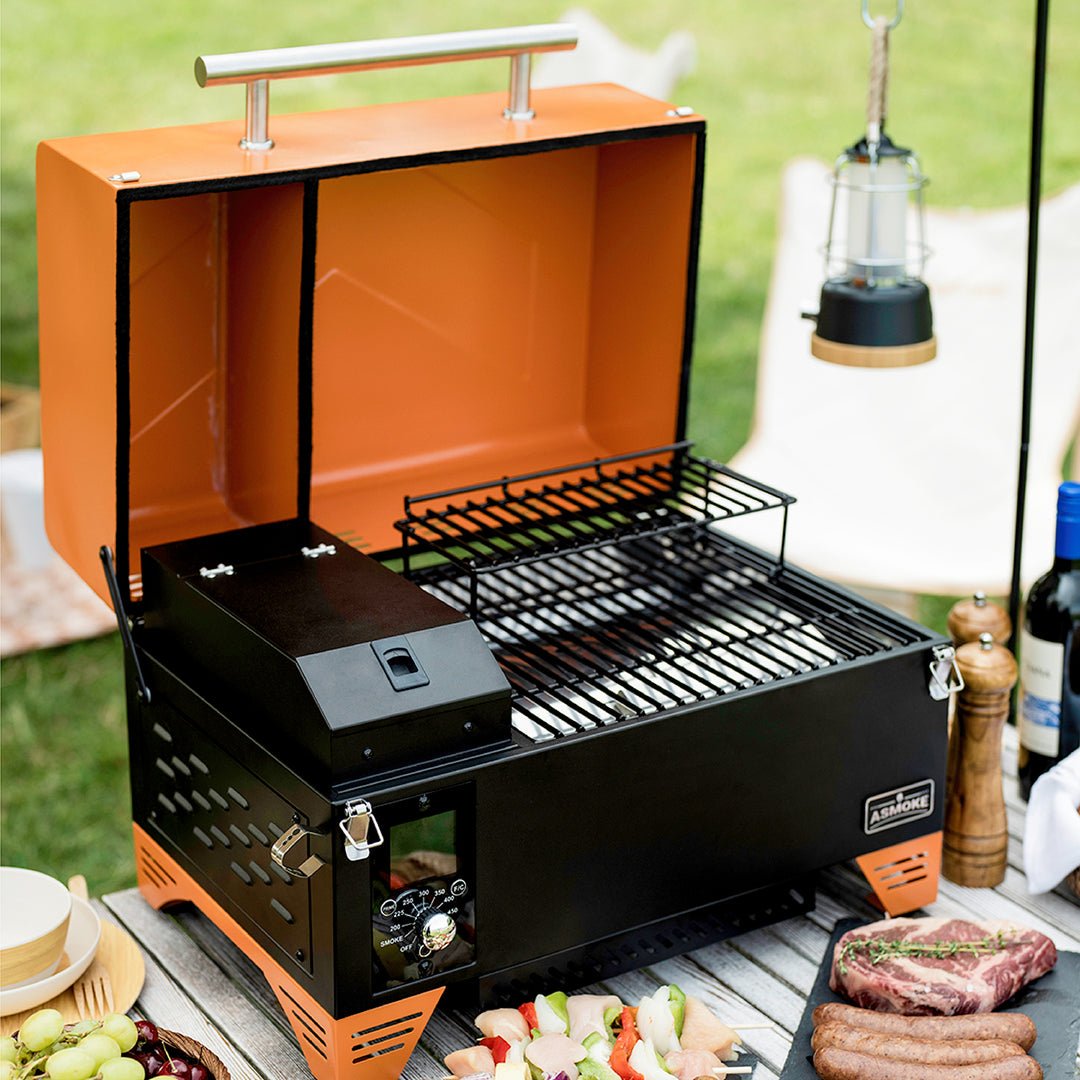 Asmoke AS350 Portable Wood Pellet Grill - Cyder Black - Outdoorium