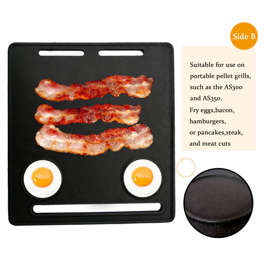 ASMOKE Pre-Seasoned Matte Enamel Cast Iron Reversible Grill/Griddle | Home & Garden > BBQ > BBQs & Accessories
