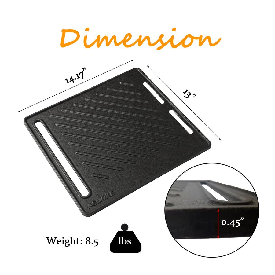 ASMOKE Pre-Seasoned Matte Enamel Cast Iron Reversible Grill/Griddle | Home & Garden > BBQ > BBQs & Accessories
