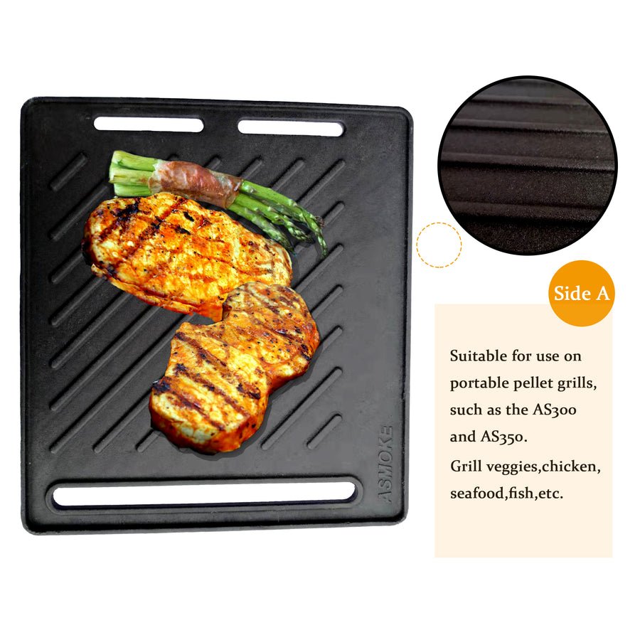 ASMOKE Pre-Seasoned Matte Enamel Cast Iron Reversible Grill/Griddle | Home & Garden > BBQ > BBQs & Accessories