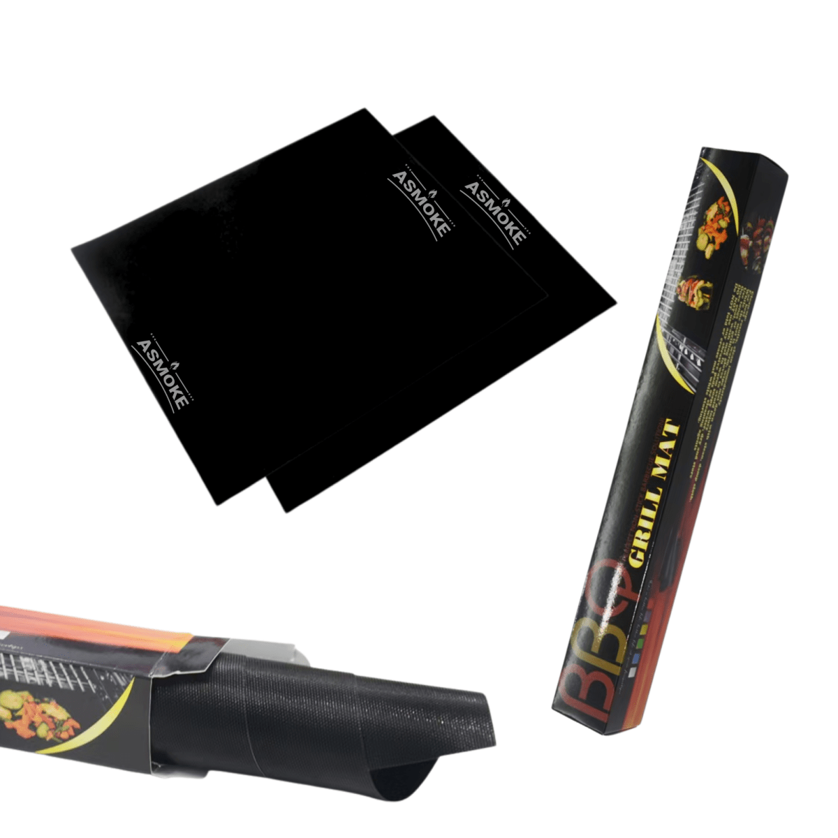 ASMOKE Premium Copper & Black BBQ Grill Mats (2 - Pack) - Non - Stick PTFE Coating, Cooking Mats| Reusable and Easy to Clean | Home & Garden > BBQ > BBQs & Accessories