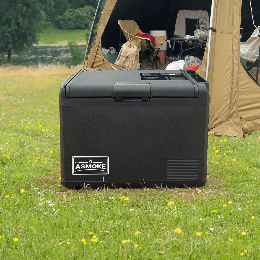 ASMOKE Premium Mini Fridge | 37L Compact Refrigerator with Roll-Bond Evaporator & Internal Light for Camping, RV & BBQ | Outdoor Recreation > Camping > Camping Appliances