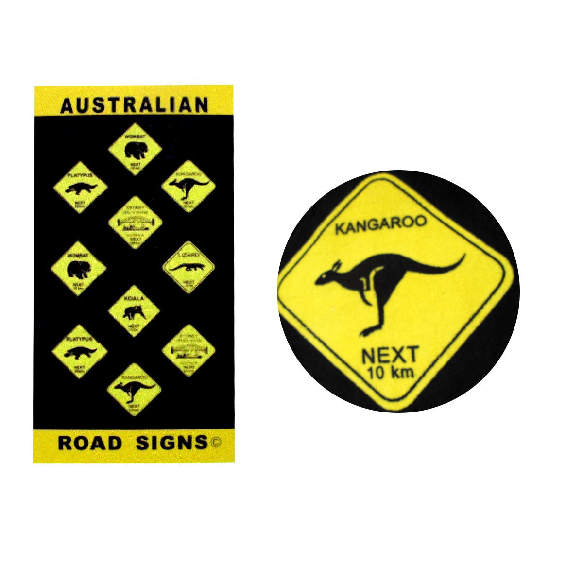 Aussie Road Signs Cotton Beach Towel 75 x 150 cm - Outdoorium