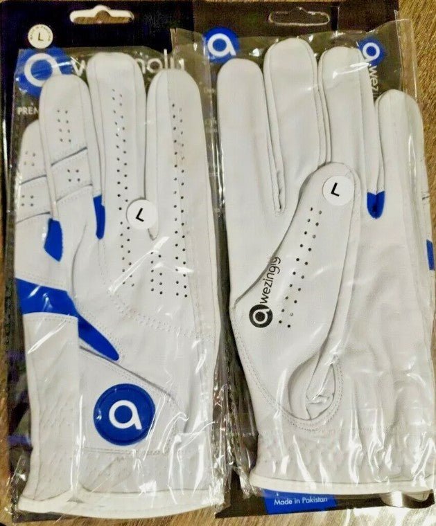 Awezingly Power Touch Cabretta Leather Golf Glove for Men - White (XL) - Outdoorium