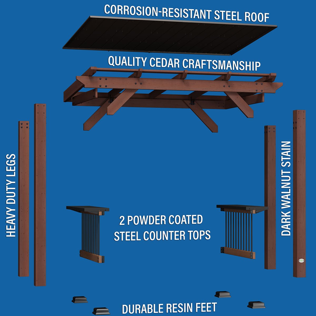 Backyard Discovery Saxony Grill/BBQ Electric Gazebo - Outdoorium