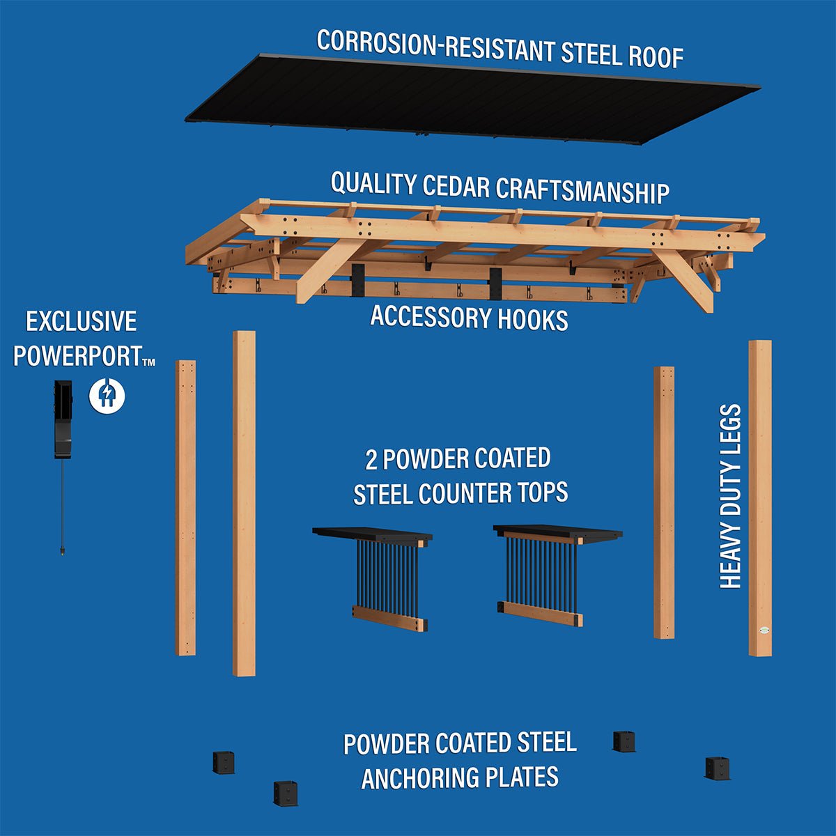 Backyard Discovery Saxony Grill/BBQ XL Gazebo - Outdoorium