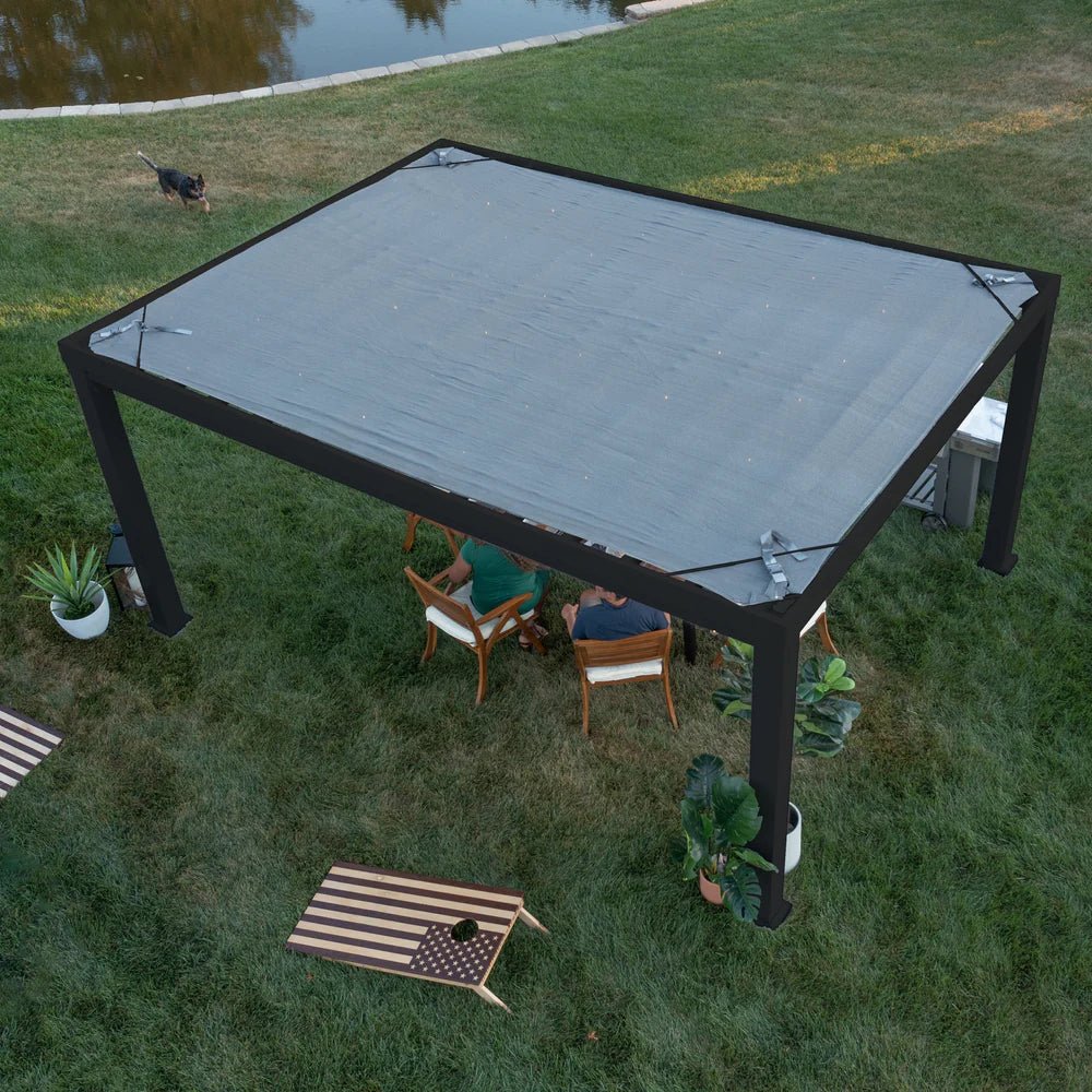 Backyard Discovery Trenton 12x16 Black Pergola with PowerPort - Outdoorium